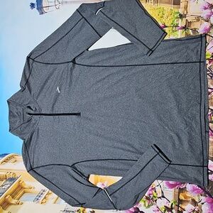 Brooks Gray Men's Long-Sleeve Quarter-Zip Performance Pullover XL